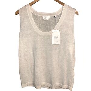 7 For All Mankind NWT Sleeveless Linen/Wool Blend Sweater-Sz Large